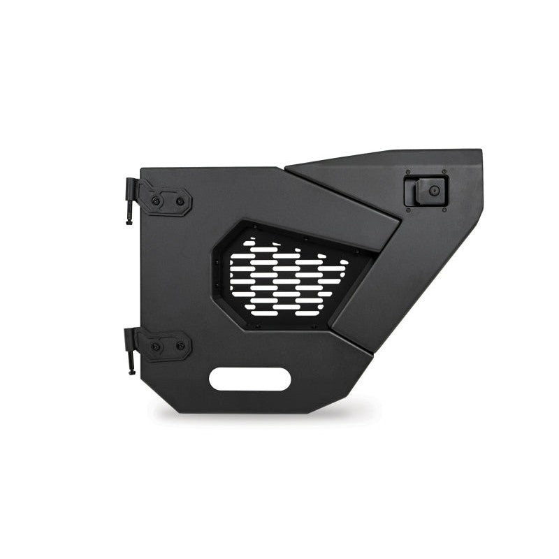DV8 Offroad Spec Series rear half doors with black mesh MOLLE panels for Jeep Wrangler JL and Gladiator JT