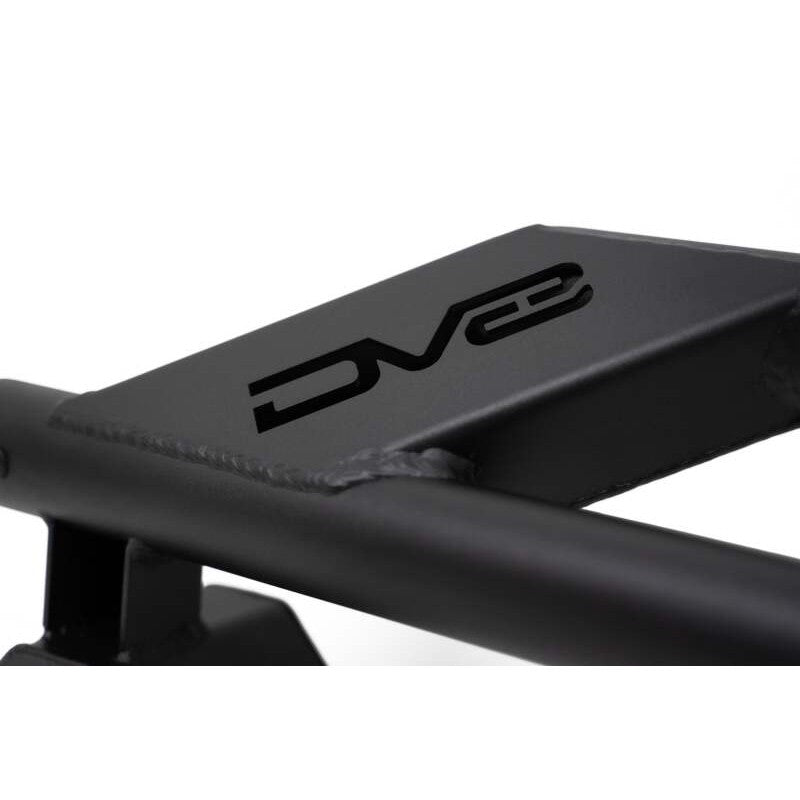 DV8 Offroad FS-15 Series black micro-texture powder coated rock sliders for 2018-2025 Jeep Wrangler JL 4-Door.