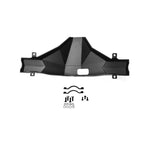 DV8 Offroad Dana 44 rear differential skid plate in micro-texture black powder coat with aluminum logo plate.