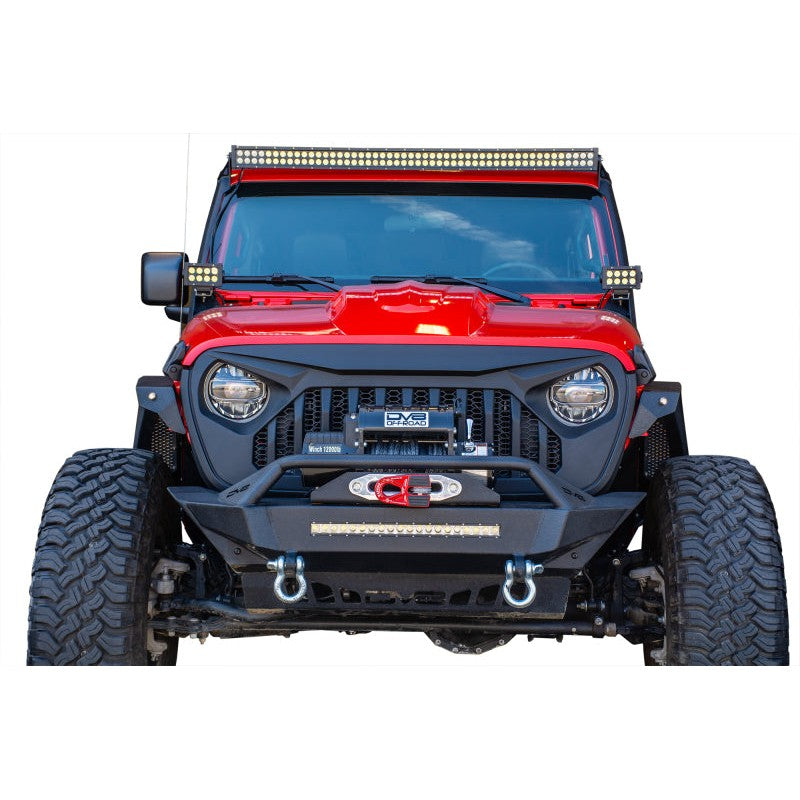 DV8 Offroad GRJL-01 matte black angry eye replacement grille for Jeep Wrangler JL and Gladiator JT.