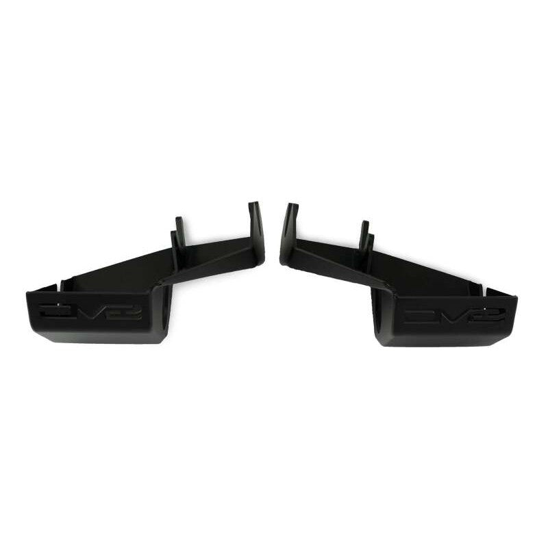 DV8 Offroad micro-texture black powder coated 3.5mm steel rear shock and lower link skid plates for 2021-2026 Ford Bronco