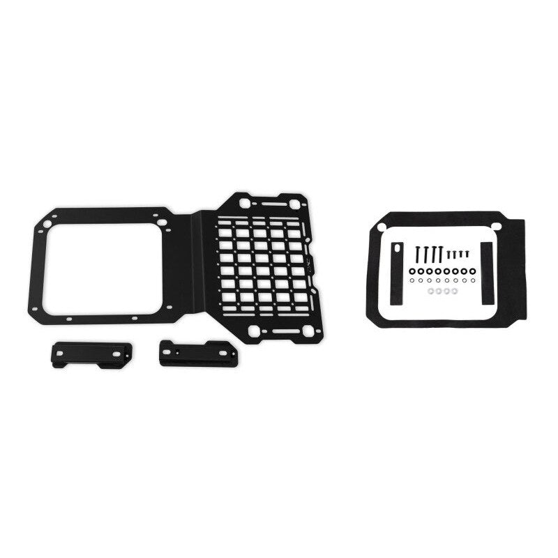 DV8 Offroad black micro-texture powder coated tailgate reinforcement Molle panel for 2021-2025 Ford Bronco.