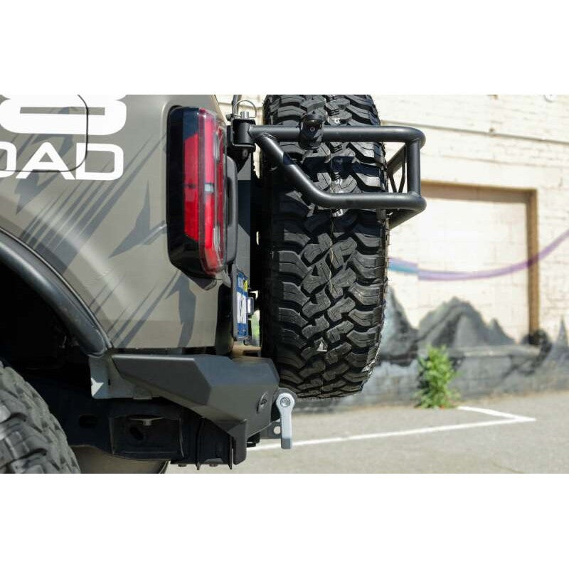 DV8 Offroad Competition Series Rear Bumper with D-ring mounts and light pod cutouts for 2021-2026 Ford Bronco