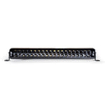 DV8 Offroad Elite Series 20-inch dual row LED light bar with satin black bezel-less housing and cooling fins.