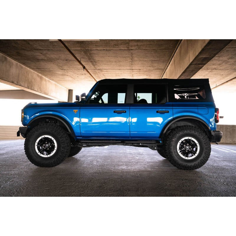 DV8 Offroad OE Plus Series Side Steps with micro-texture black powder coat for 2021-2025 Ford Bronco 4-Door