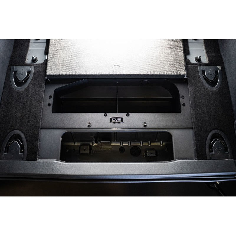 DV8 Offroad CMBR-01 black air compressor mount and storage box for 2021-2025 Ford Bronco.