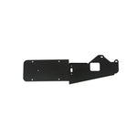 DV8 Offroad black rear license plate relocation bracket with LED light for 2021-2026 Ford Bronco spare tire carrier.