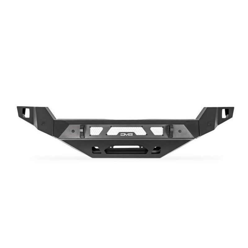 DV8 Offroad MTO Series front bumper in textured black with light pod mounts and winch tray for 2022-2026 Toyota Tundra