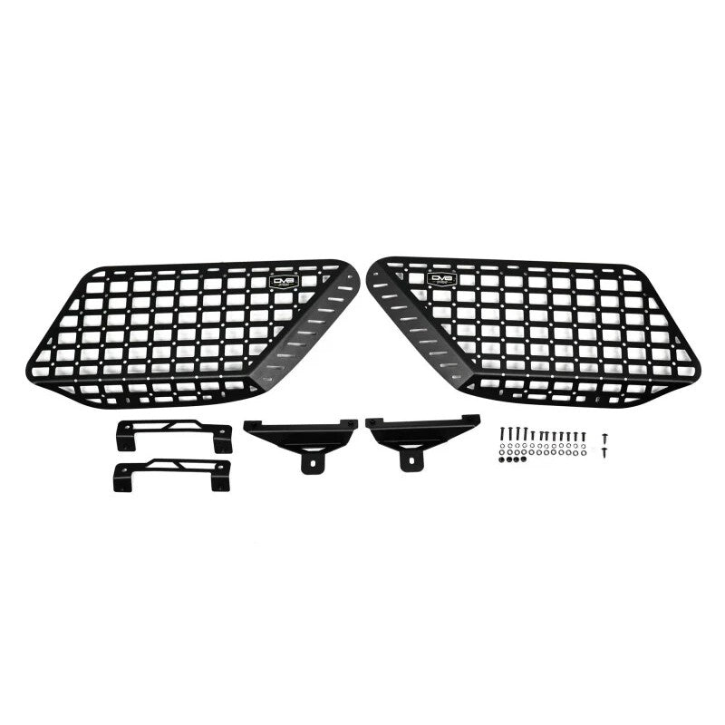 Black micro-texture powder coated steel rear window molle storage panels for 2025-2026 Toyota 4Runner.