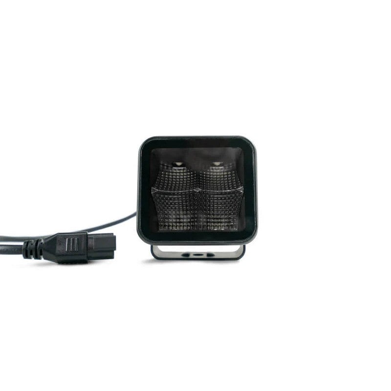 DV8 Offroad Elite Series 3-inch cube LED pod light featuring a bezel-less housing and internal indirect reflectors.