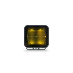 DV8 Offroad Elite Series 3-inch amber LED pod light with bezel-less housing and flood pattern reflector.