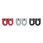 Pair of black powder-coated DV8 Offroad Elite Series forged steel D-ring shackles with flush-mount chromoly pins