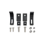 Pair of black DV8 Offroad Elite Series large adjustable light bar slide mounts with stainless hardware and rubber feet.