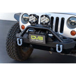 Micro-texture black powder coated flip-up license plate bracket for winch fairlead mounting.