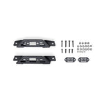 Pair of DV8 Offroad black powder coated roof rack grab handles with M6 accessory slots and tie-down hooks.