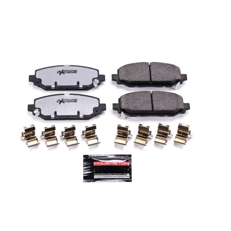 Power Stop Z36 Truck and Tow rear brake pads with stainless steel hardware and ceramic lubricant for Jeep Wrangler