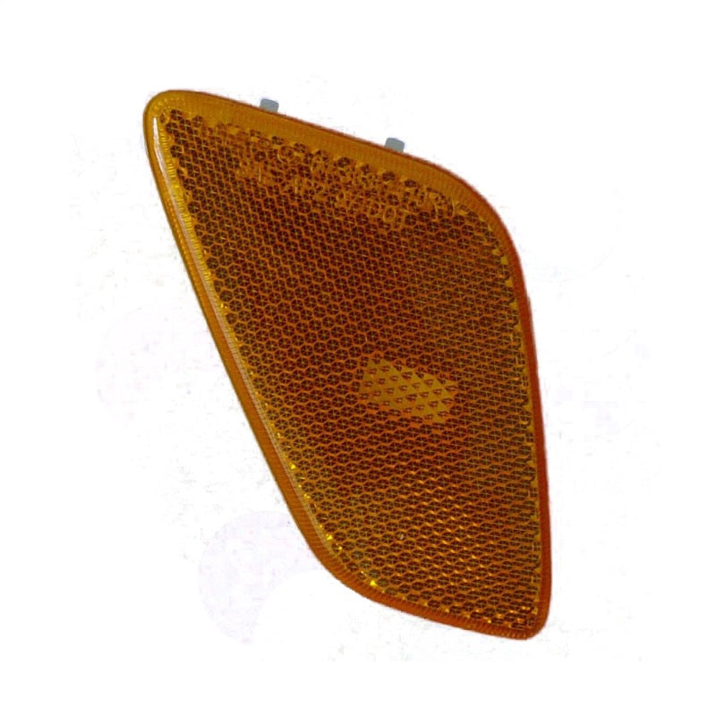Omix front passenger side amber marker lamp lens for 1997-2006 Jeep Wrangler.