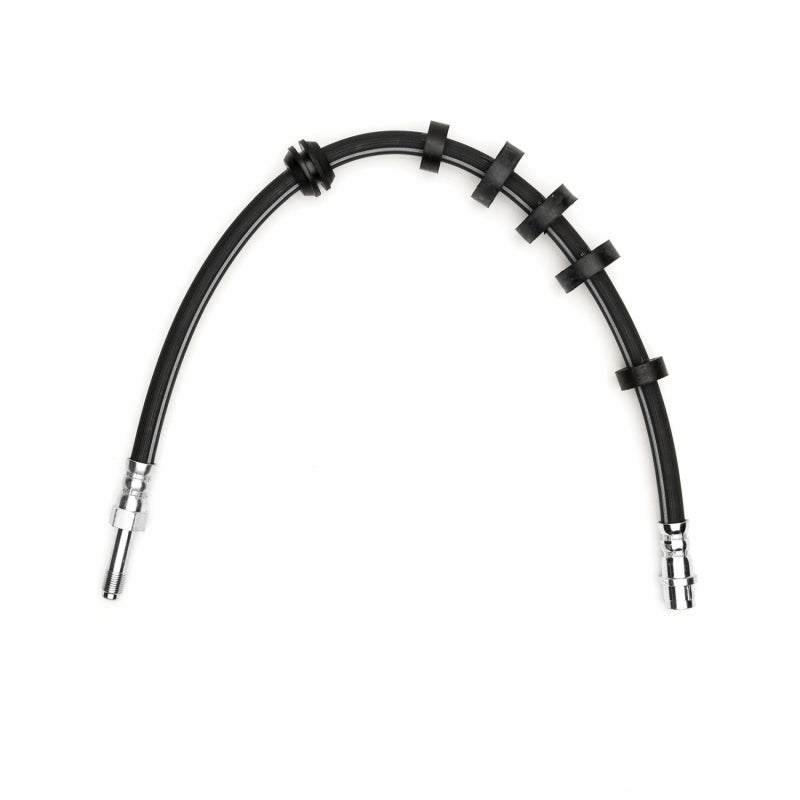 DFC front hydraulic brake hose featuring reinforced rubber construction and zinc-plated metal end fittings.