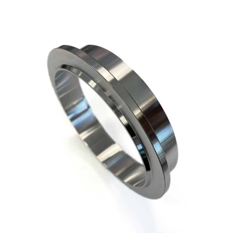 CNC-machined 304 stainless steel V-band turbine outlet flange for Borg Warner T4 turbochargers