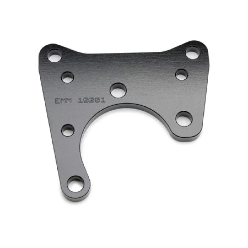 Wilwood 250-10201 high-strength aluminum rear brake caliper mounting bracket with steel clinch nuts.