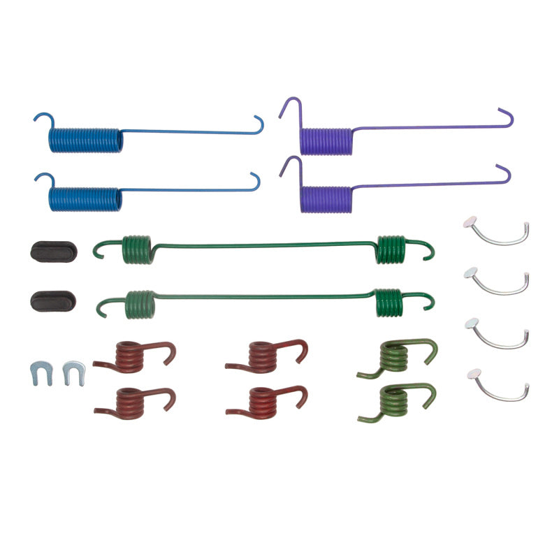 DFC 370-54038 Drum Brake Hardware Kit featuring assorted return springs, hold-down pins, and adjustment clips.