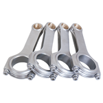 Set of four Eagle forged 4340 steel H-beam connecting rods with ARP 2000 bolts for Acura Integra engines.