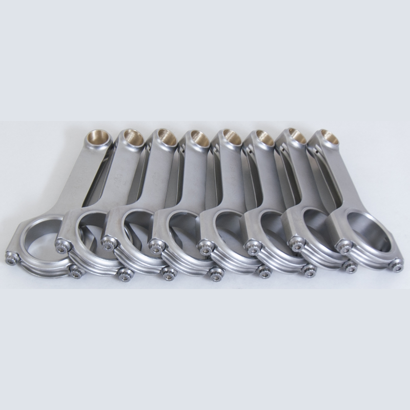 Set of 8 Eagle Forged 4340 H-Beam connecting rods for Chevrolet LS engines with .945 inch pins.