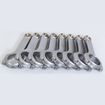 Set of eight Eagle 4340 forged steel H-beam connecting rods for Chrysler Hemi engines.