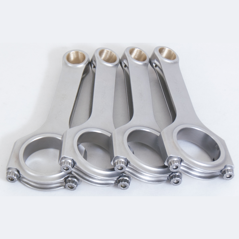 Set of 4 Eagle H-Beam forged 4340 steel connecting rods with ARP 2000 bolts for Honda and Acura K24 engines.