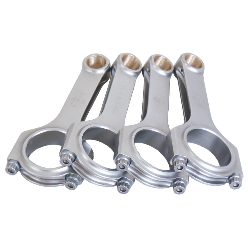 Set of four Eagle H-beam forged 4340 steel connecting rods for Nissan SR20 with ARP 2000 rod bolts.