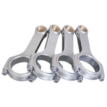 Set of four Eagle 4340 forged steel H-beam connecting rods for Subaru EJ18 and EJ20 engines with ARP 2000 bolts.