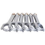 Set of six Eagle forged 4340 steel H-beam connecting rods for 2JZ engines with ARP 2000 bolts.