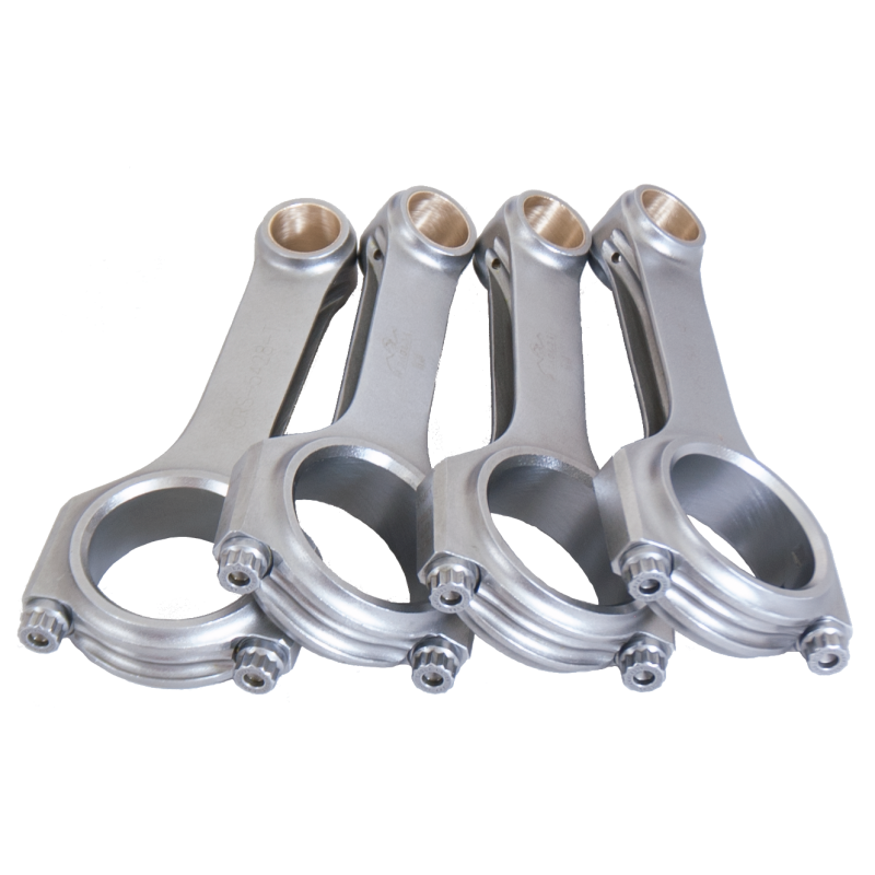 Set of four Eagle forged 4340 steel H-beam connecting rods with ARP 2000 bolts for Toyota 3SGTE engines.