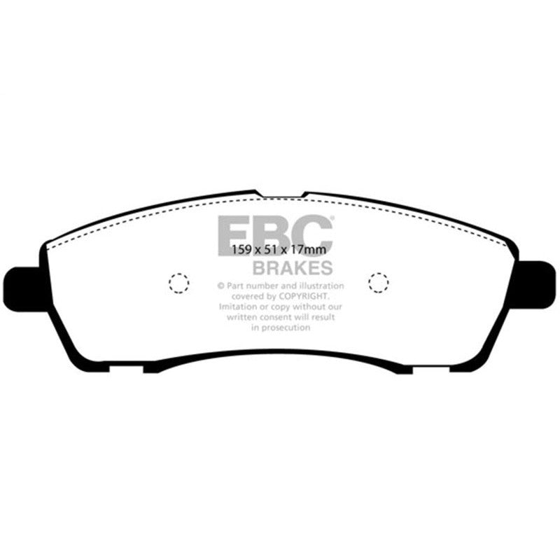EBC Brakes Extra Duty rear brake pad set with NUCAP shims for Ford Excursion and F-Series Super Duty trucks.