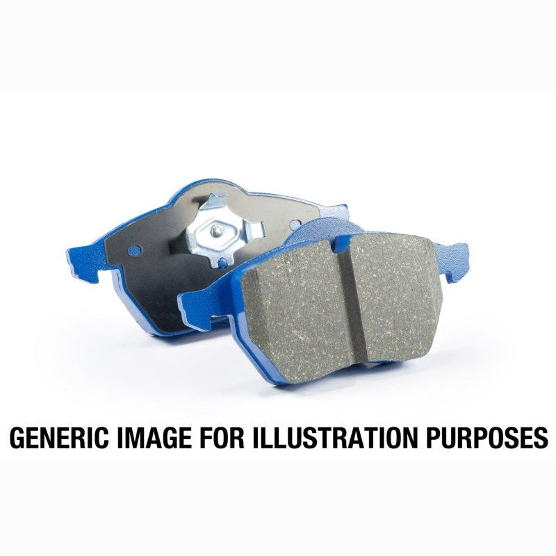EBC Bluestuff NDX rear brake pads with blue friction material and deep V-grooves for 2002-2009 Mini Cooper models.