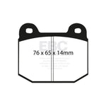 EBC Brakes Ultimax2 rear brake pads UD961 featuring a black finish, slotted center, and chamfered edges.