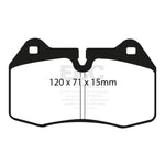 EBC Yellowstuff front brake pad set DP41644R for Brembo-equipped 2003-2009 Nissan 350Z and Infiniti G35.