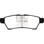 EBC Brakes Ultimax2 black rear brake pad set with shims and slots for Nissan and Suzuki trucks