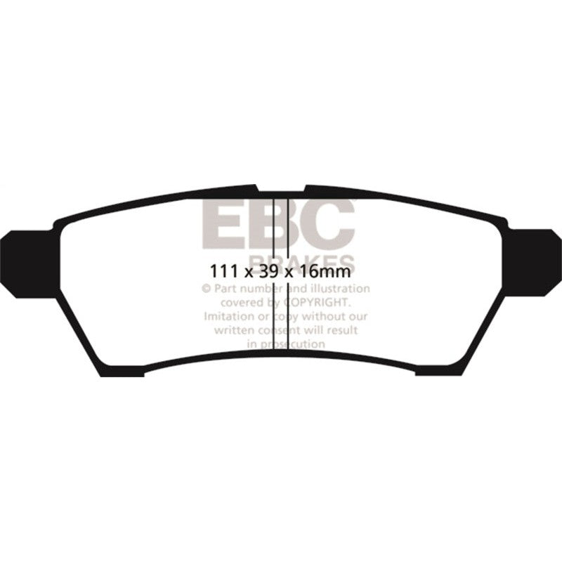 EBC Brakes Ultimax2 black rear brake pad set with shims and slots for Nissan and Suzuki trucks