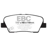 EBC Yellowstuff high-performance aramid fiber rear brake pads with yellow finish.