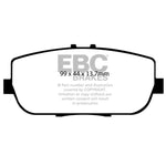 EBC Greenstuff rear brake pad set with green friction material and black backing plates for Mazda MX-5 and Fiat 124 Spider