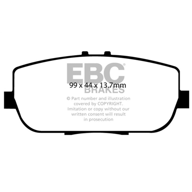 EBC Yellowstuff DP41775R high-friction aramid fiber rear brake pads for Mazda MX-5 Miata and Fiat 124 Spider.