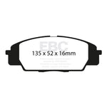 EBC Yellowstuff front brake pads DP41254R with yellow backing plates and high-friction aramid friction material.
