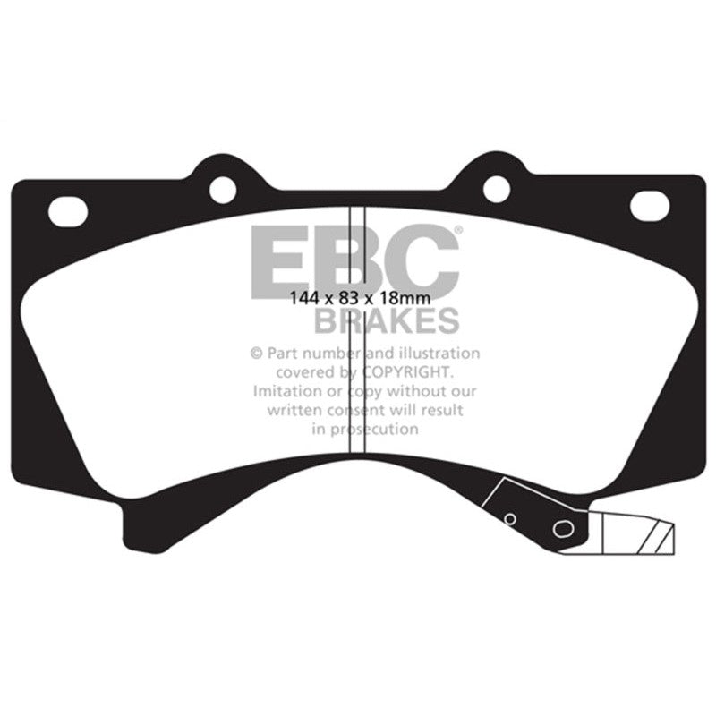 Set of EBC Greenstuff front brake pads for 2007-2022 Toyota and Lexus trucks and SUVs.