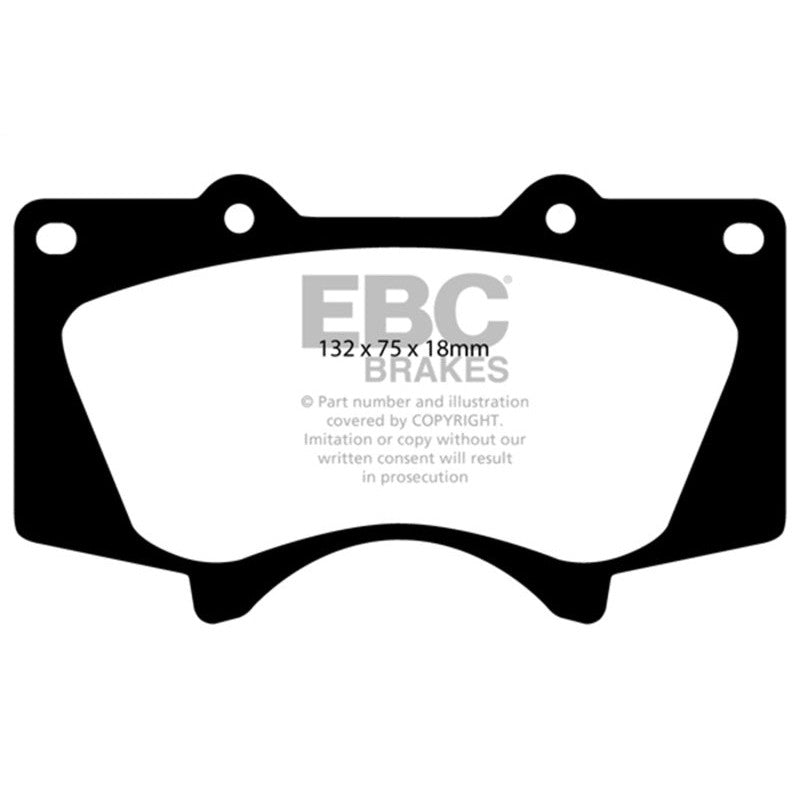 EBC Brakes Yellowstuff high-performance front brake pad set for Lexus and Toyota trucks and SUVs.