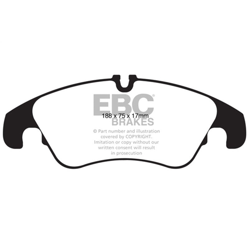 EBC Brakes Ultimax2 front brake pads with shimmed and slotted friction material for 2009-2018 Audi models.