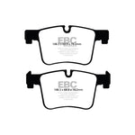EBC Brakes Ultimax2 UD1561 front brake pads featuring noise-reducing shims, center slots, and chamfered edges.