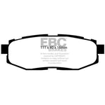 A set of EBC Yellowstuff rear brake pads with signature yellow friction material and black backing plates.
