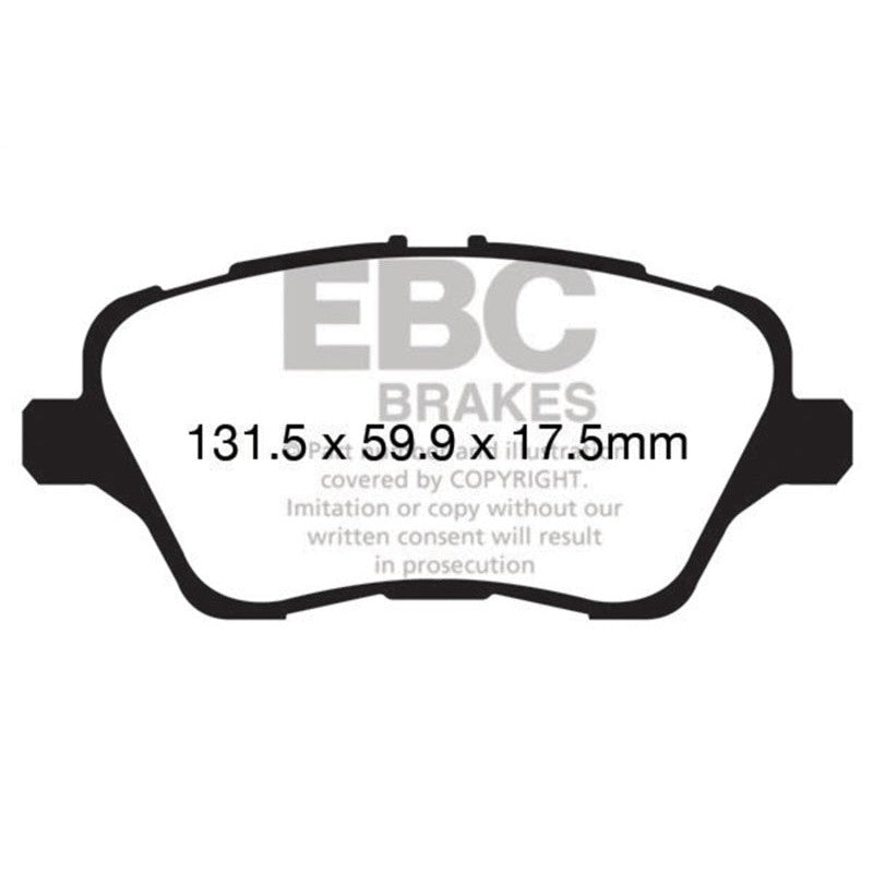 Set of EBC Brakes Yellowstuff high-friction front brake pads for 2014-2019 Ford Fiesta.