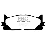 EBC Brakes Ultimax2 front brake pads featuring shimmed, slotted, and chamfered friction material.